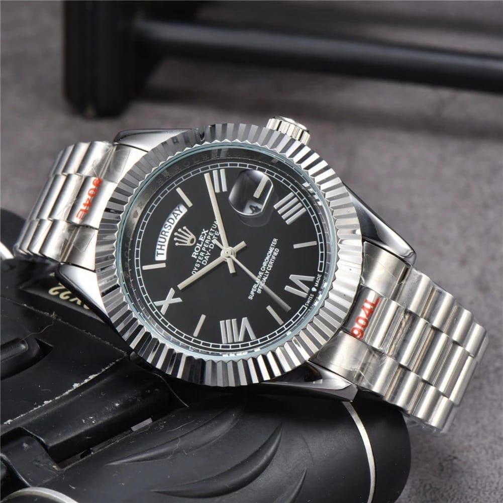 RLX Day-Date Watch silver black