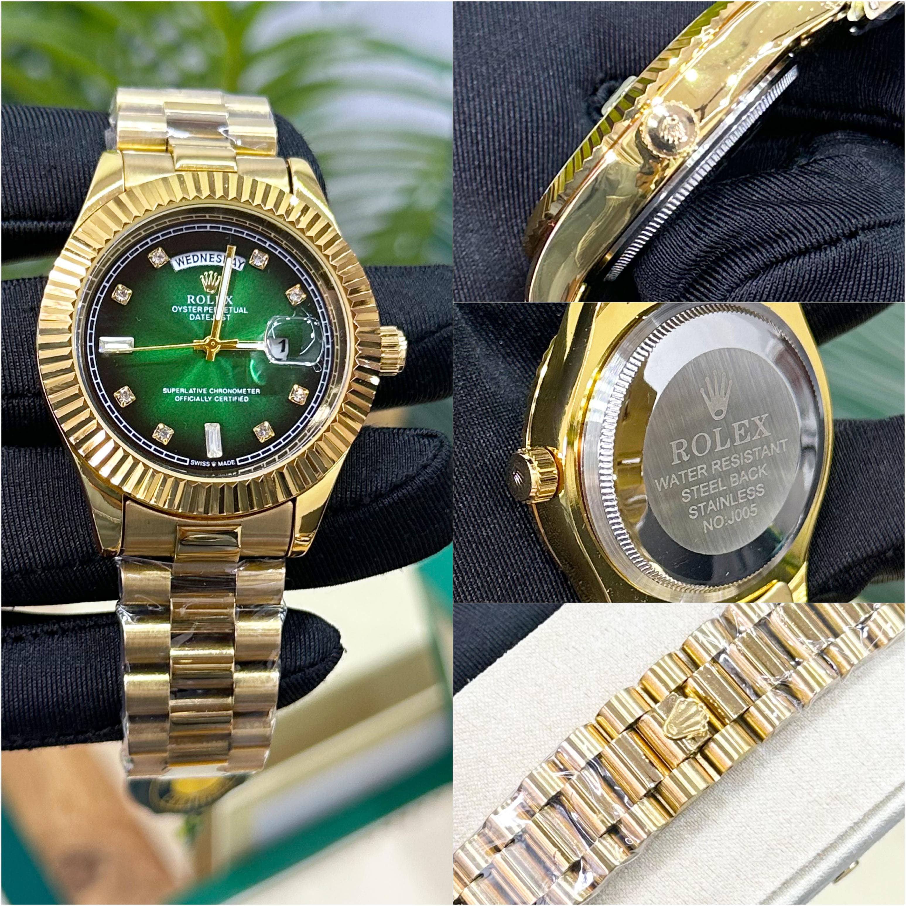 RLX Day Date Diamond Dial Golden Green